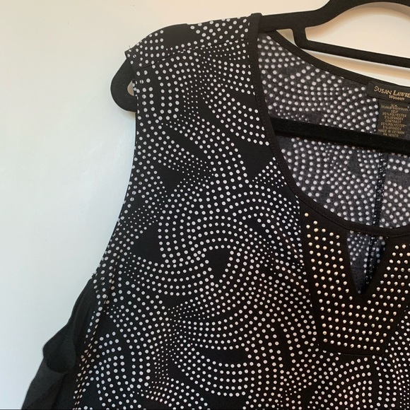 Womens Plus Size Susan Lawrence Black & White Tank Top 2x - Picture 9 of 12